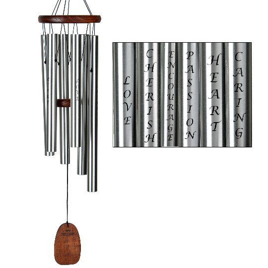 25" Affirmation - Love Wind Chime by Woodstock | Engraved Wedding Gifts | #A55