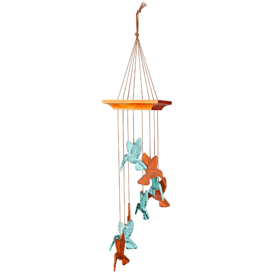18" Habitats Hummingbird Spiral Terra Celestial Wind Chime by Woodstock
