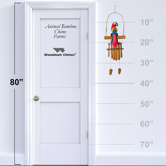 36" Parrot Bamboo Wind Chime by Woodstock | Outdoor Chimes | Housewarming Gifts | Bamboo Chimes | Patio Chimes | Yard Decorations