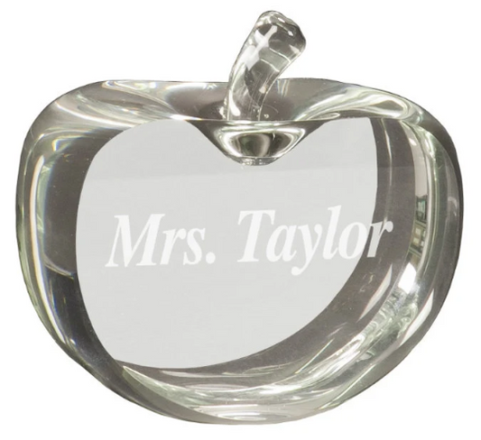 Premier Crystal Apple Award | Teacher's Paperweight| Teacher's Gifts | Desk Paperweight | Apple Awards