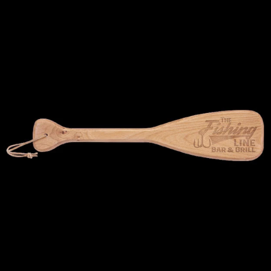 18"x4" Custom Engraved Boat Paddle with Leather String | Boat Award | Fishing & Outdoor Signs | Personalized Real Wood Oar Paddle Award | #A25