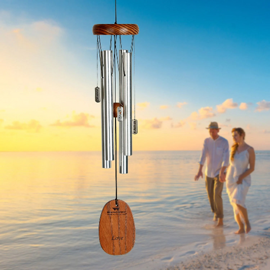 16" SMALL Love / Friendship Charm Wind Chime by Woodstock | Engraved Wind Chimes