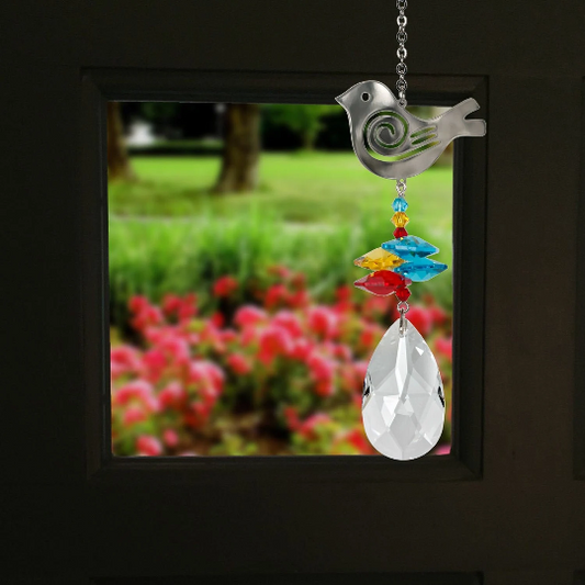 Crystal Bird Suncatcher by Woodstock | Rainbow Maker | Crystal Ornament | Light Catcher | Grandma Gifts