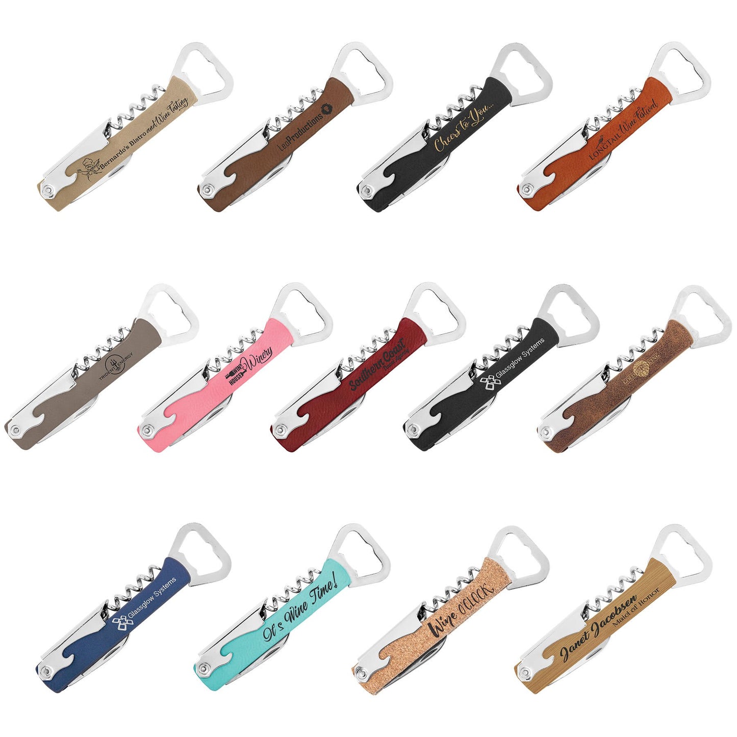 Custom Engraved Corkscrew Wine Bottle Opener | Groomsmen Gifts | Bridesmaid Gifts