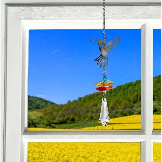 Crystal Hummingbird Suncatcher by Woodstock | Rainbow Maker | Crystal Ornament | Light Catcher | Gifts for Her