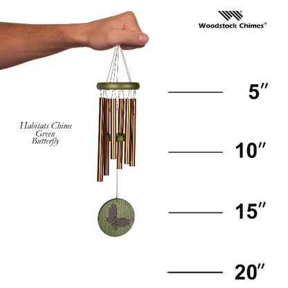 17" Butterfly Habitats Wind Chime by Woodstock | Personalized Outdoor Chimes