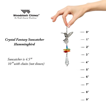 Crystal Hummingbird Suncatcher by Woodstock | Rainbow Maker | Crystal Ornament | Light Catcher | Gifts for Her