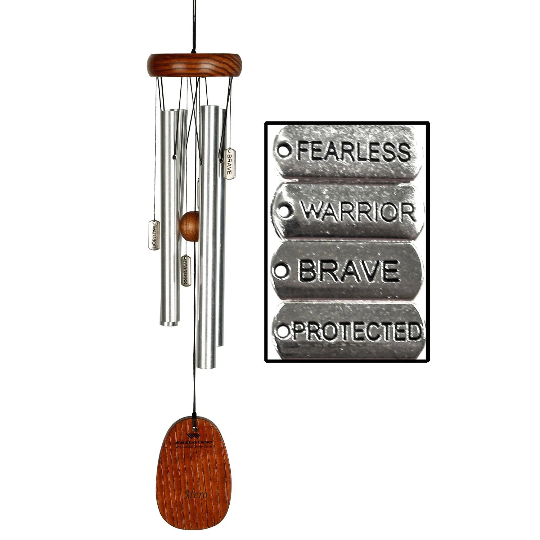 16" SMALL Hero Charm Wind Chime by Woodstock | Engraved Chimes