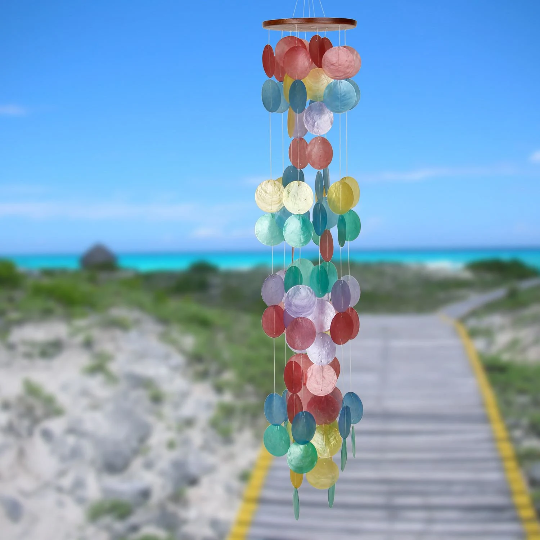 40" Capiz Shell Waterfall Wind Chime by Woodstock | Patio Decor | Gifts for Mom | Housewarming Gifts
