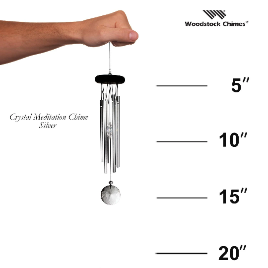 16" Crystal Meditation Wind Chime by Woodstock - Different Colors | Zen Chimes | #A19