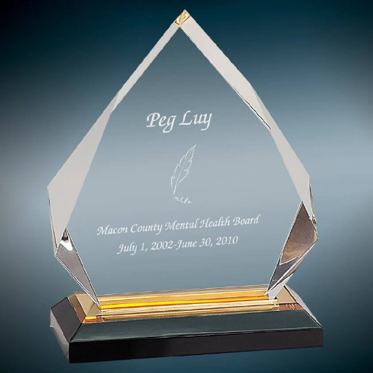 Custom Diamond Impress Acrylic Award | Engraving Included | Accomplishment Gifts
