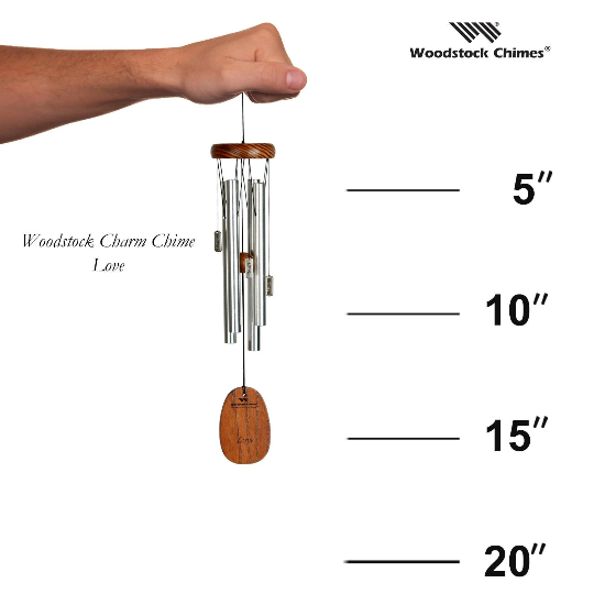 16" SMALL Love / Friendship Charm Wind Chime by Woodstock | Engraved Wind Chimes