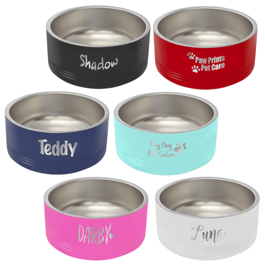 Custom Dog Bowl | Personalized Pet Bowl | Stainless Steel Food & Water Bowl with Rubber Grips | Fur Baby Gifts | Pet Gifts