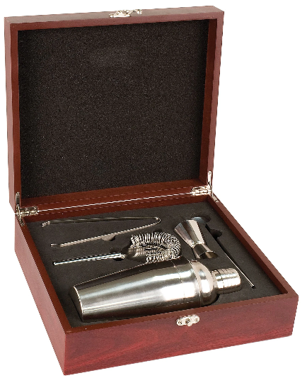 Custom Engraved Martini Box Gift Set in Rosewood Finish | Martini Gift Set | Gifts for Him | White Elephant Gifts | Best Man Gifts