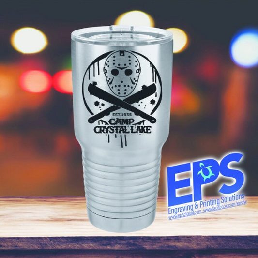 Friday 13th Camp Crystal Lake Drink Tumbler | Jason Voorhees Tumbler | Classic Horror Gifts