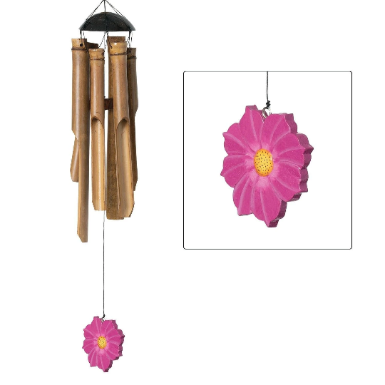 24" Cosmos Flower Bamboo Wind Chime by Woodstock | Outdoor Chimes | Housewarming Gifts | Gifts for Mom | Patio Decor | Yard Chimes