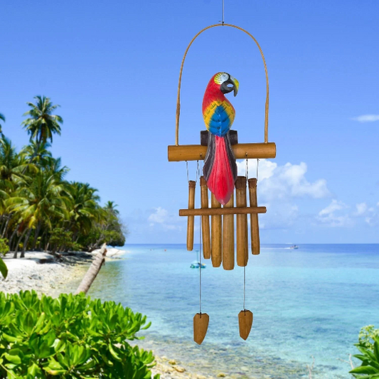 36" Parrot Bamboo Wind Chime by Woodstock | Patio Chimes | Birthday Gifts | #A88