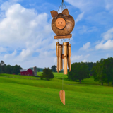 22" Coco Pig Bamboo Wind Chime by Woodstock | Pool & Patio Chimes | #A33