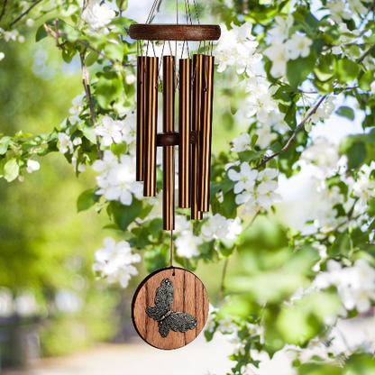 17" Butterfly Habitats Wind Chime by Woodstock | Engraved Wind Chimes