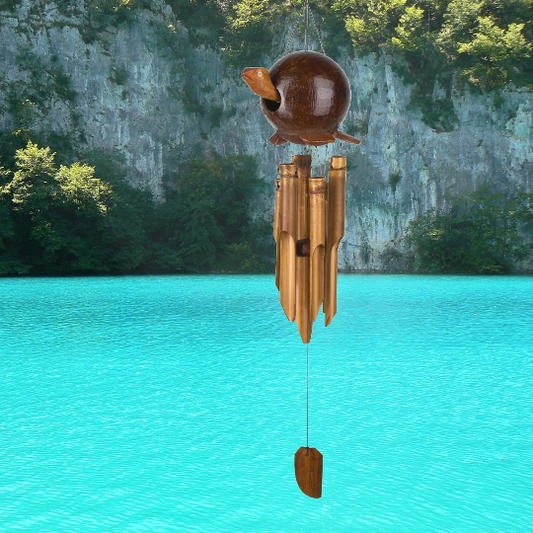 34" Gooney Bamboo Gertyl Turtle Wind Chime by Woodstock | Patio Bamboo Chimes | #A79