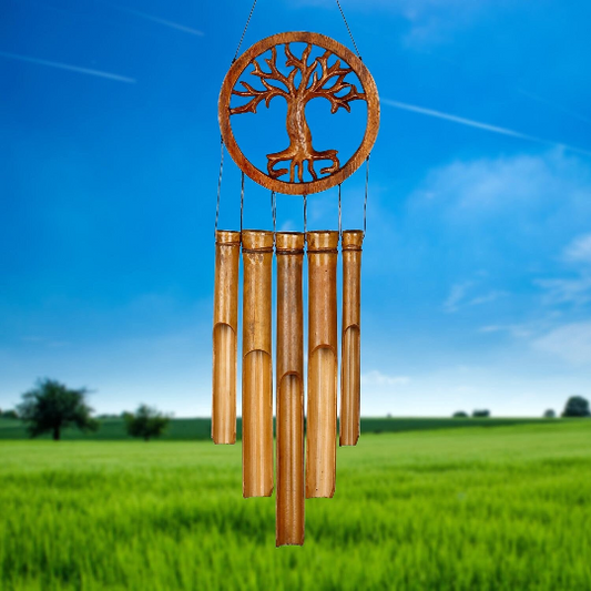 26" Tree of Life Bamboo Wind Chime by Woodstock | Outdoor Chimes | Housewarming Gifts | Patio Chimes | Yard Decorations | Bamboo Chimes