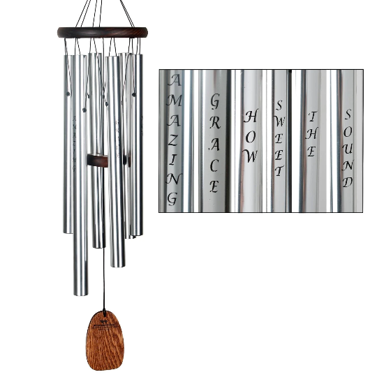 25" Amazing Grace Affirmation Wind Chime by Woodstock | Engraved Spiritual Chimes | Religious Gifts | #A52