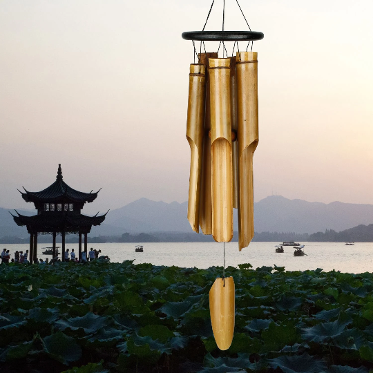 37" Color Ring Bamboo Wind Chime by Woodstock - Multiple Colors Available | Patio Bamboo Chimes | #A90