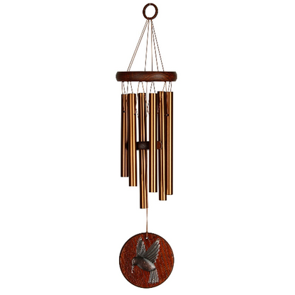 17" Hummingbird Habitats Wind Chime by Woodstock | Outdoor Engraved Wind Chimes