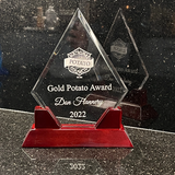 Personalized Diamond Acrylic Award with Rosewood Base | Accomplishment & Achievement Trophies | Business Office Awards | Engraving Included