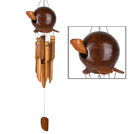 34" Gooney Bamboo Gertyl Turtle Wind Chime by Woodstock | Patio Bamboo Chimes | #A79