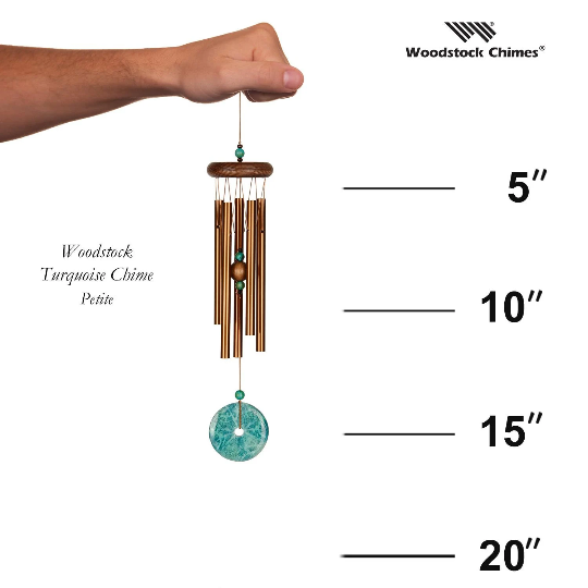 16" MINI Turquoise Wind Chime by Woodstock | Window Chimes