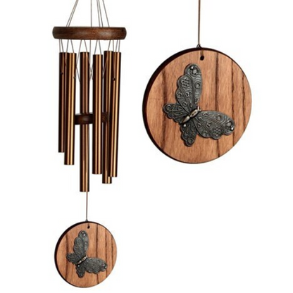 17" Butterfly Habitats Wind Chime by Woodstock | Engraved Wind Chimes