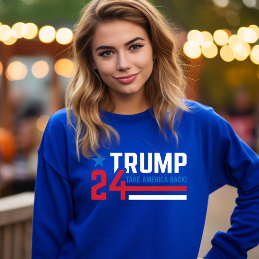 Trump 2024 Take America Back Sweatshirt | DJT Sweatshirt | Donald Trump 2024