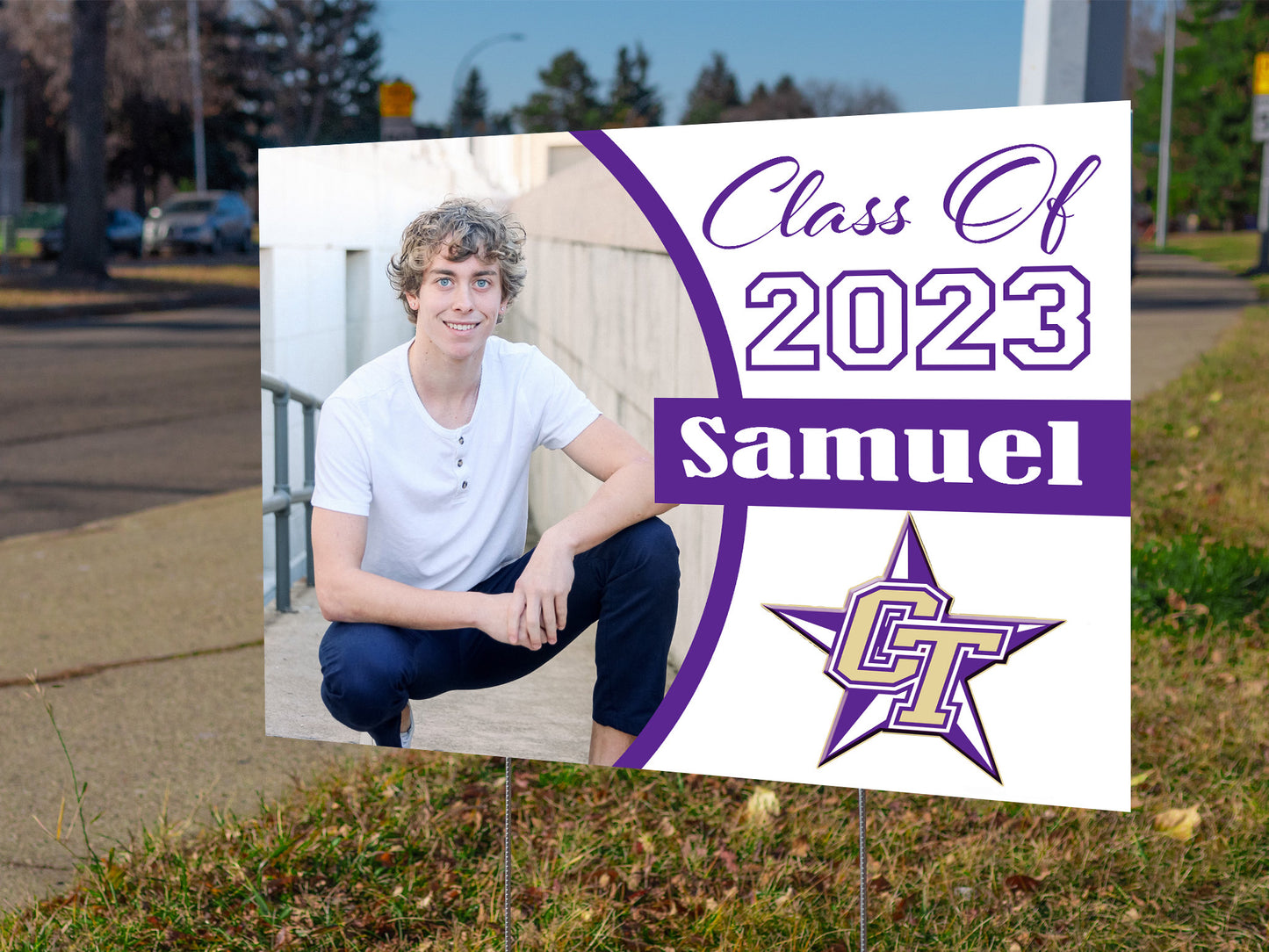 Large Senior Graduation Yard Sign - Different Styles Available | 24"x18" School Graduation Lawn Sign with Metal Stake | Custom Yard Signs | #A51