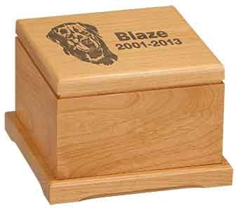 Personalized Wooden Pet Urn | Red Alder Wood Pet Urn Memorial Box | Keepsake Urn | Different Sizes | Laser Engraving Included