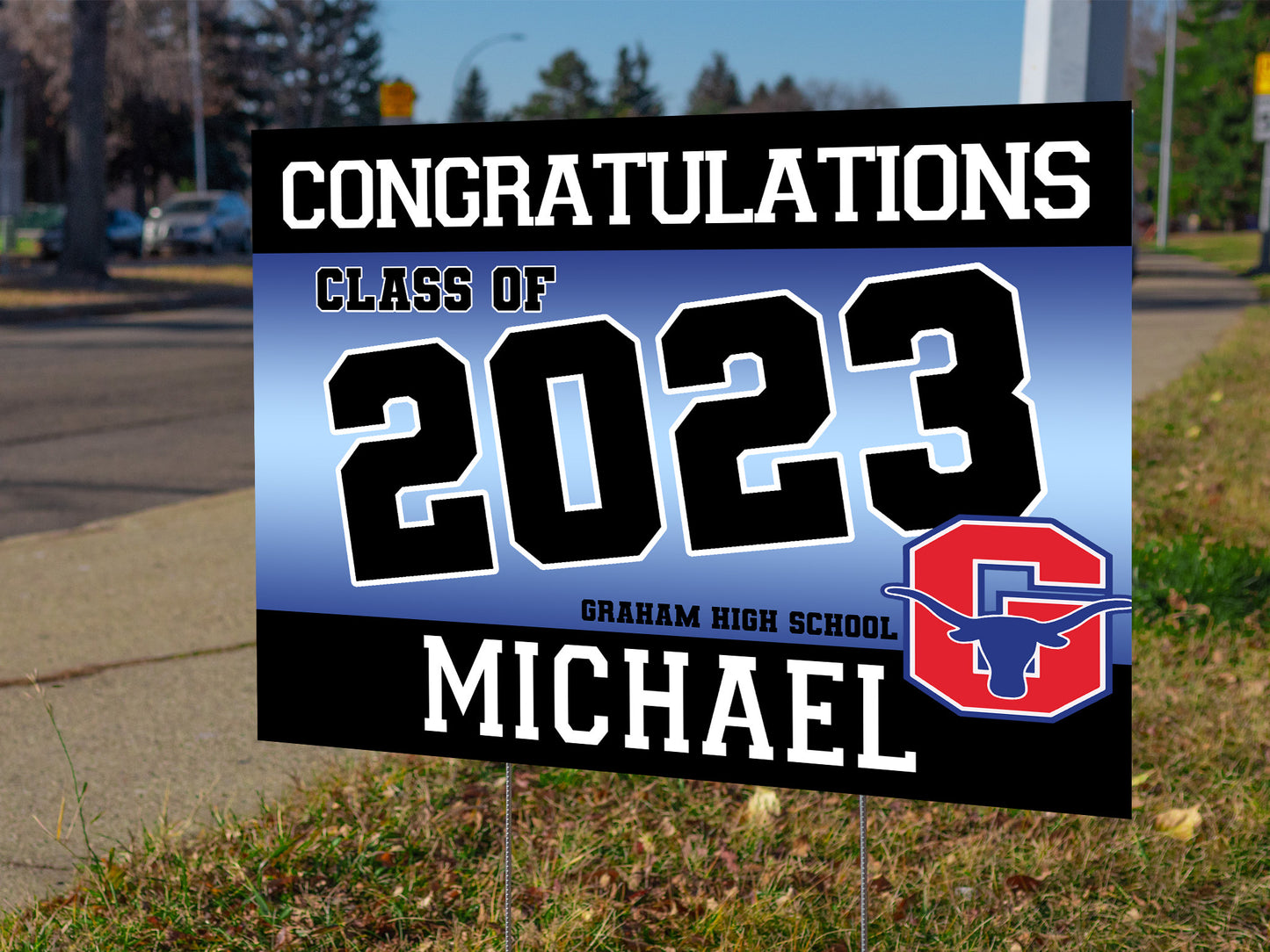 Large Senior Graduation Yard Sign - Different Styles Available | 24"x18" School Graduation Lawn Sign with Metal Stake | Custom Yard Signs | #A51