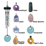 Small 12" Gemstone Wind Chimes | Natural Stone Outdoor Chimes | Assorted Styles