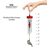 10" Cardinal Red Bird Fantasy Chime by Woodstock | Small Window Chime | Secret Santa Gift
