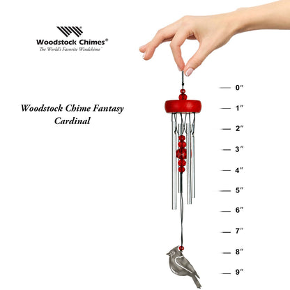 10" Chime Fantasy - Cardinal Red Bird by Woodstock | Secret Santa Gifts | Window Chimes | #A99