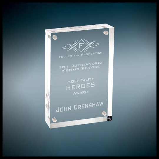 4"x6" Clear Rectangle Magnetic Acrylic Award | Office Awards | Accomplishment Awards | Recognition Awards | Work Gifts | Office Gifts