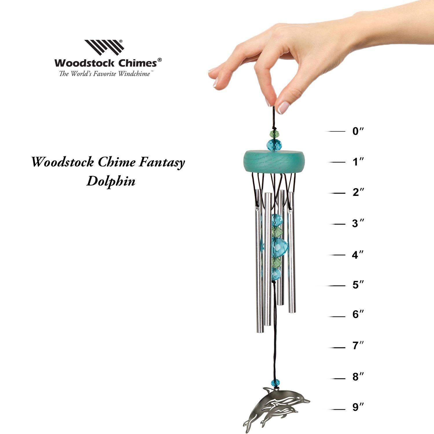 10" Dolphin Fantasy Chime by Woodstock | Small Window Chime | Secret Santa Gift Idea