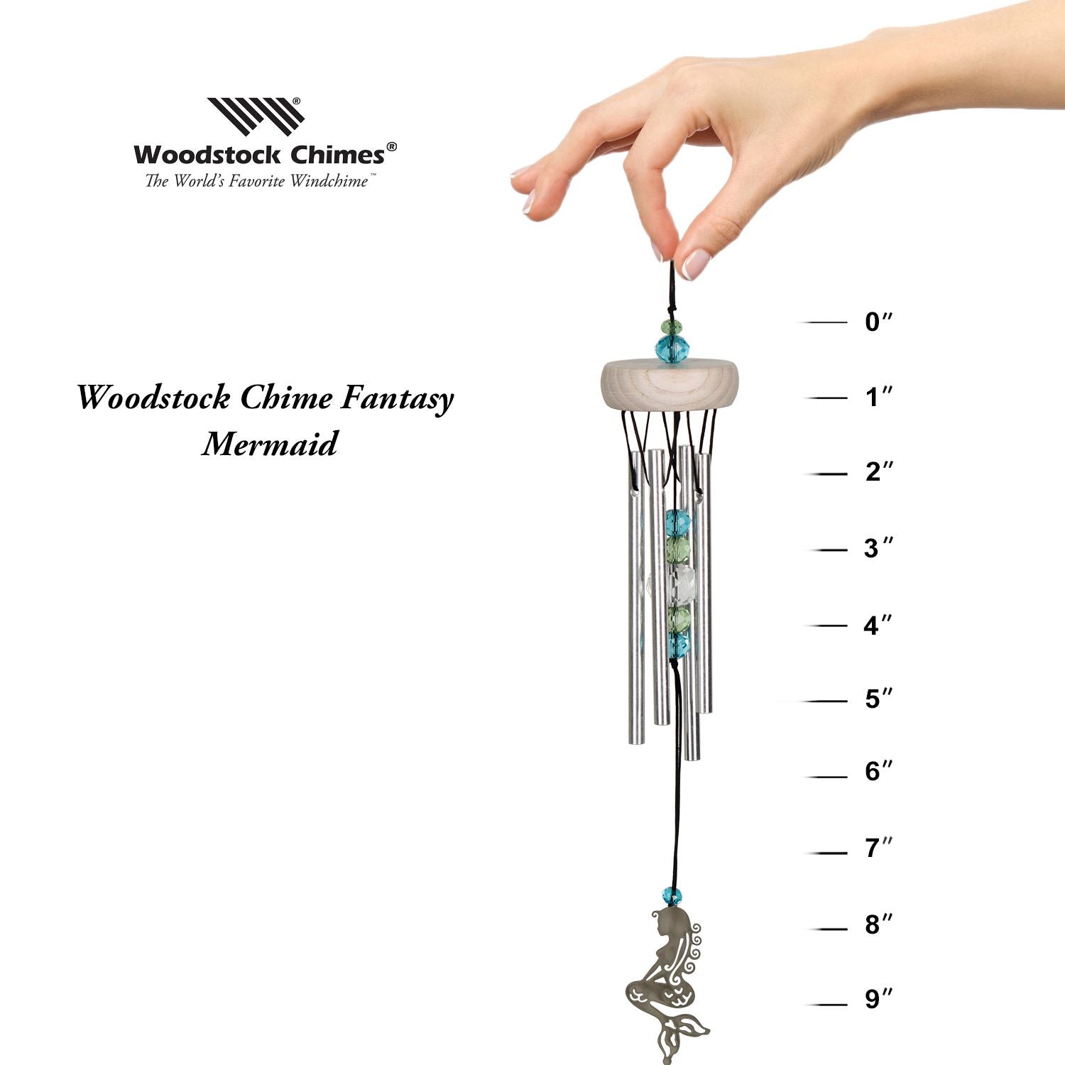 10" Mermaid Fantasy Chime by Woodstock | Small Window Chime | Secret Santa Gift Idea