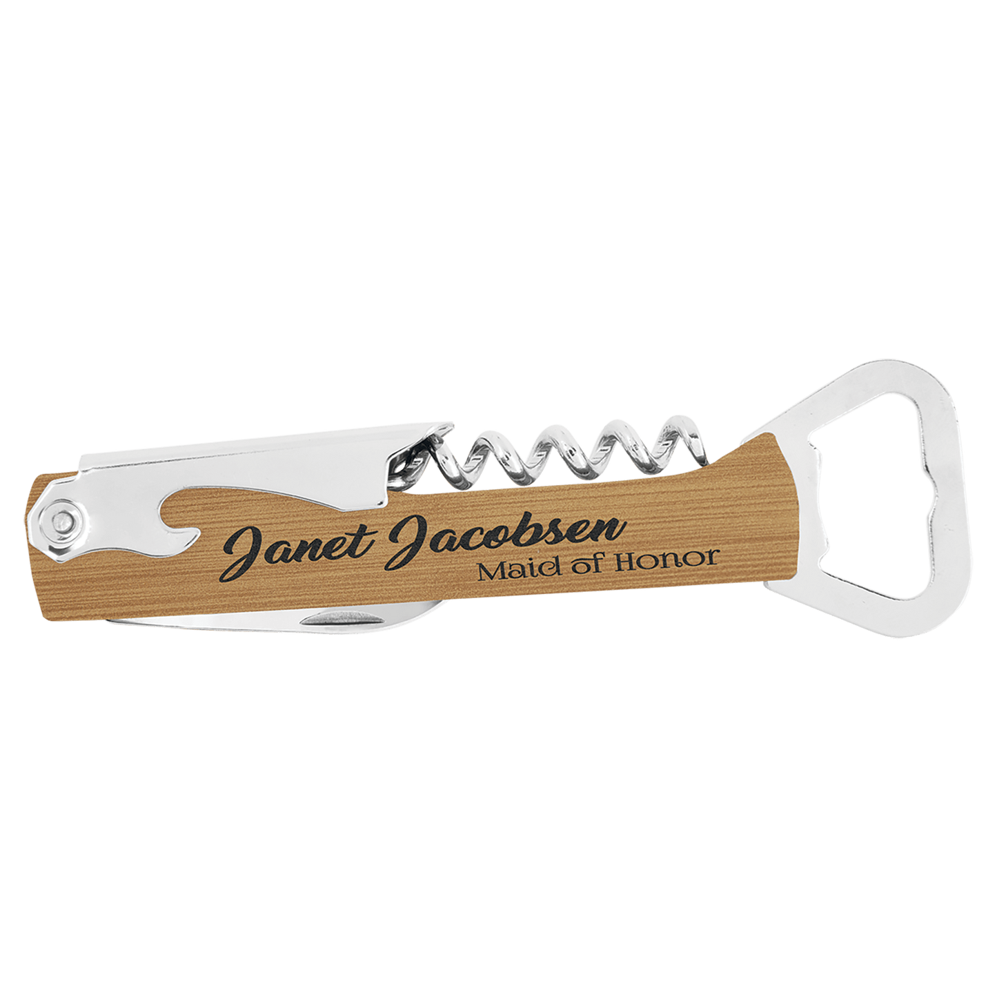 Custom Engraved Corkscrew Wine Bottle Opener | Groomsmen Gifts | Bridesmaid Gifts