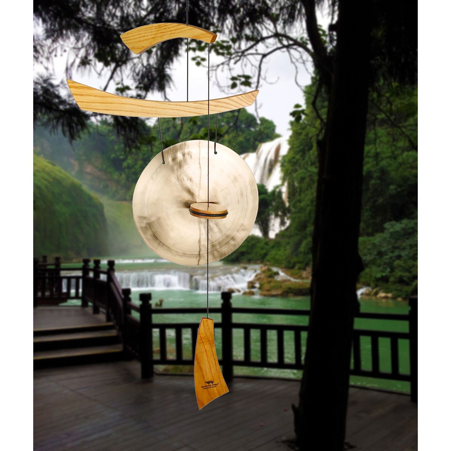 34" Medium Natural Emperor Gong by Woodstock |  Eastern Energies Wind Chimes | Housewarming Gifts | Patio Decor | Gifts for Mom