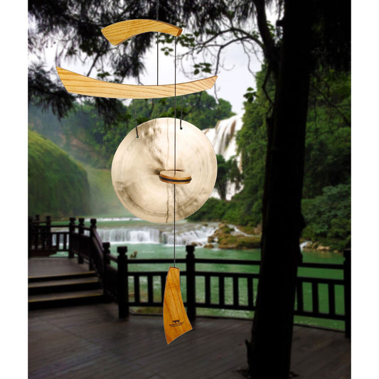 34" Medium Natural Emperor Gong by Woodstock |  Eastern Energies Wind Chimes | Patio Chimes | #A84