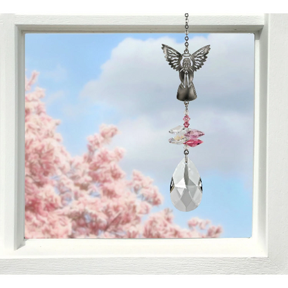 Crystal Angel Suncatcher by Woodstock | Rainbow Maker | Crystal Ornament | Light Catcher | Gifts for Mom