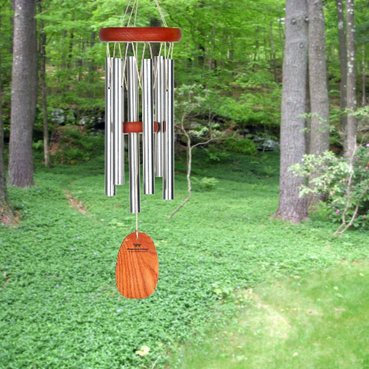 16" Amazing Grace Silver Wind Chime by Woodstock | Musically Tuned Chimes | Engraved Chimes