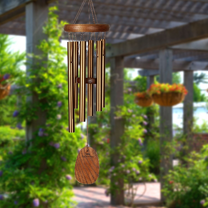 16" Amazing Grace Bronze Wind Chime by Woodstock | Musically Tuned Chimes | Engraved Chimes