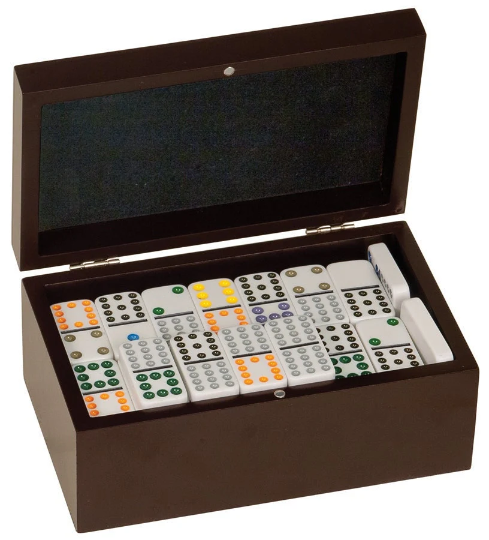 Custom Rosewood Finish Double Twelves Dominoes Set | 91 Dominoes Included | Game Night Gifts