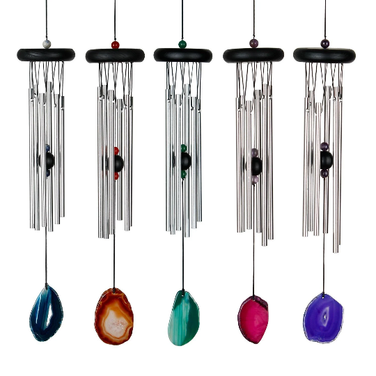 18" Agate Wind Chimes by Woodstock - Different Styles Available | Housewarming Gifts | #A22